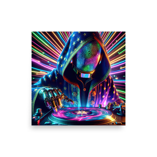 Robot Wizard DJ Poster
